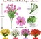 24 Bundles Artificial Hanging Flowers with 2 Baskets for Outdoors(Mutil Color)
